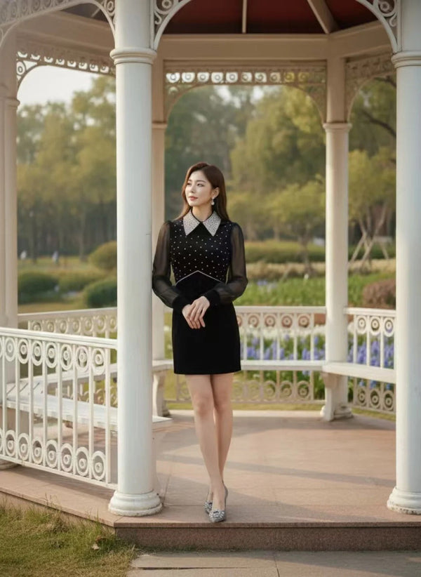 ROBE YSL 25S AVEC DÉTAILS PERLÉS STYLE 61
