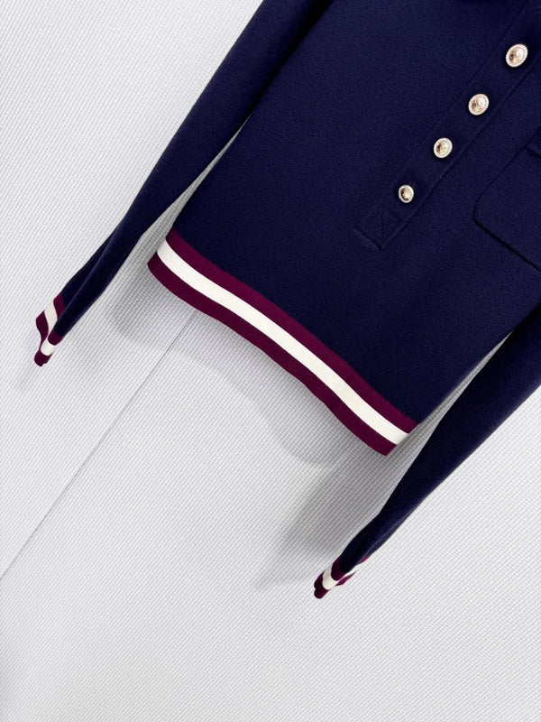 CHANEL 25S POLO EN MAILLE À MANCHES LONGUES 589