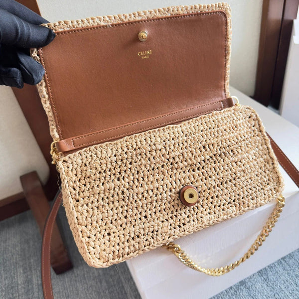 Multipochette Bag 23 In Brown Raffia