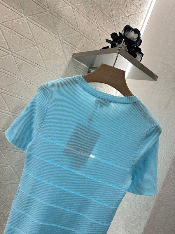 CHANEL FITTED SHORT-SLEEVE KNIT TOP 276494