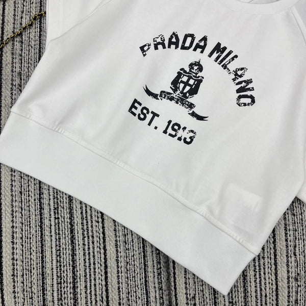 PRADA 25S SHORT-SLEEVE CREW NECK SWEATSHIRT SET 352