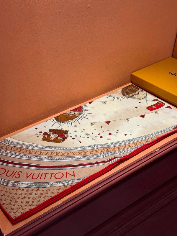 LV SCARF 140 CM IN SILK-CASHMERE BLEND 737275