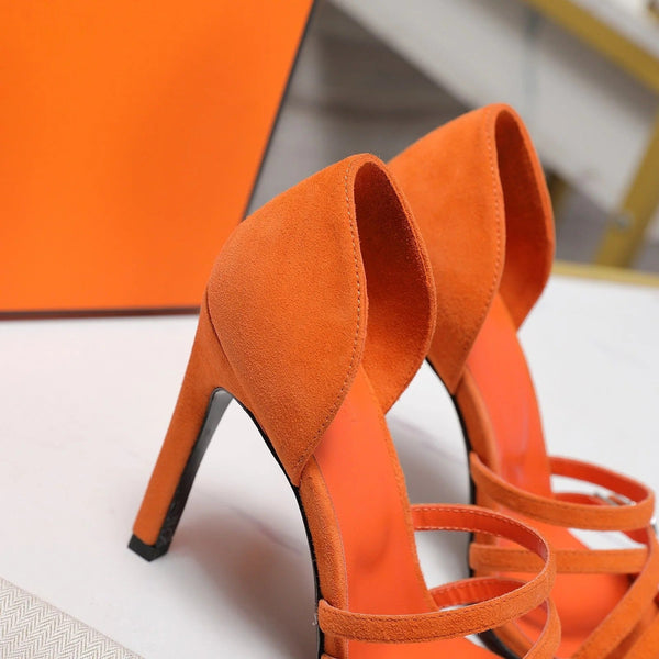 Sandales HM 26ss 85 Suède Orange 601236