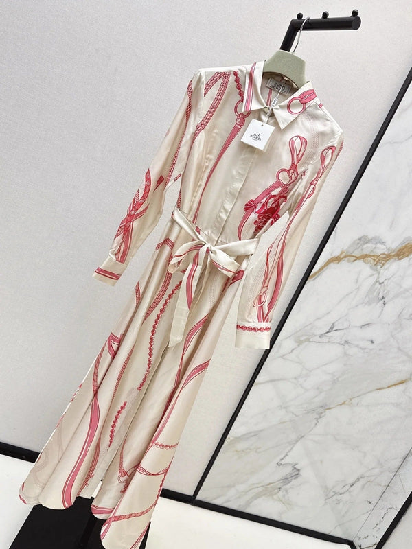 HERMES 25S LONG SILK DRESS 134