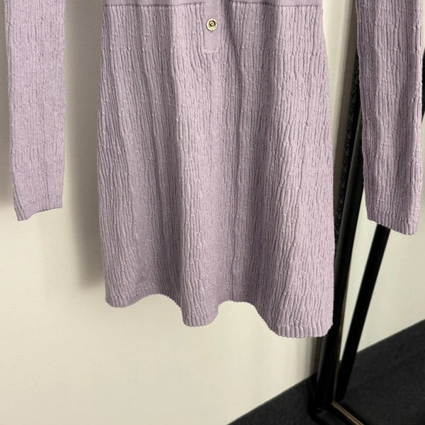 CHANEL 25S LONG-SLEEVE KNIT DRESS 334