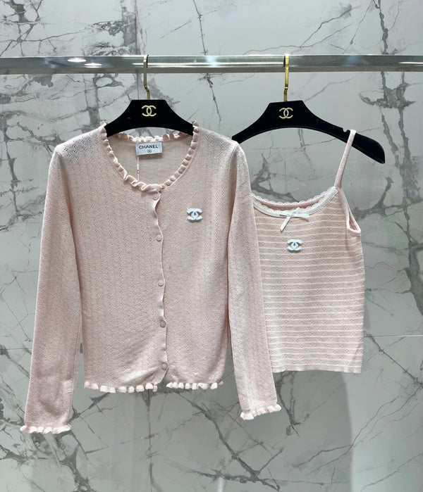 Chanel Ensemble Deux Pièces en Maille Rayée Laine 2026