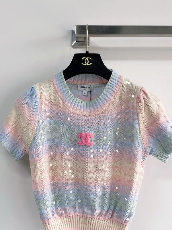 Chanel 2026 Short-sleeved Shirt Multicolor Cotton Nitrile