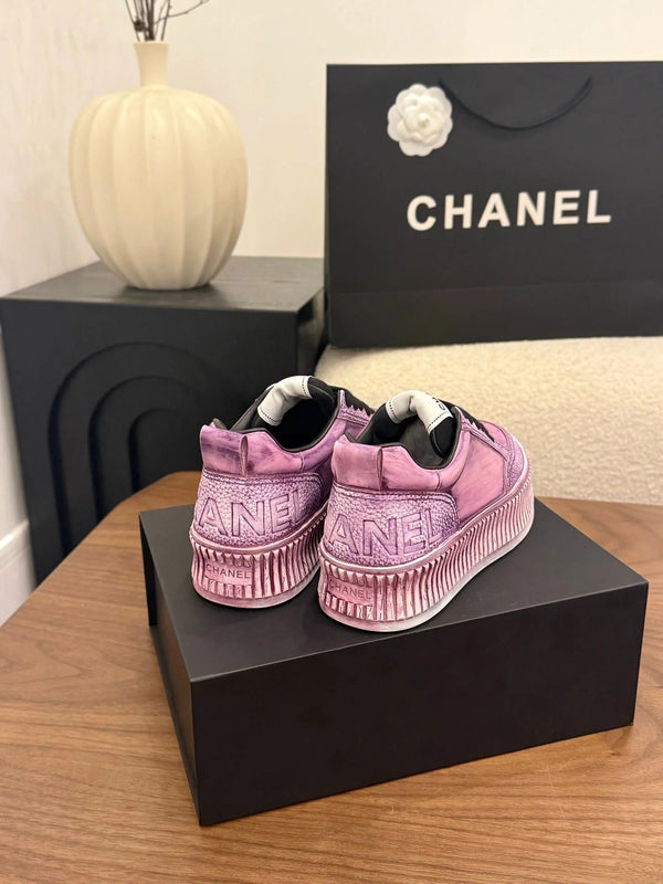 CC 26s Baskets décontractées en cuir violet clair 183614