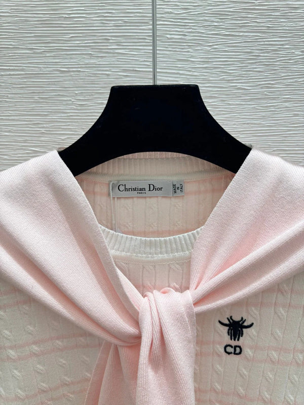 CD 2026 Short-Sleeve Shirt with Scarf Wool 525428