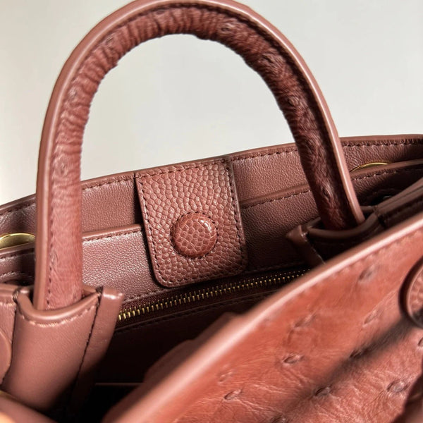 Sac Andiamo en cuir d'autruche Sapele Bottega Veneta 2026 20,5 cm