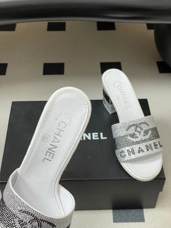 CC 26s Sandales 70 Blanc Gris Peau de mouton Strass 649512