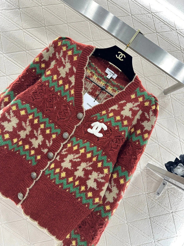 CC 26 Gilet en maille jacquard rayée Laine Cachemire Multicolore 331700