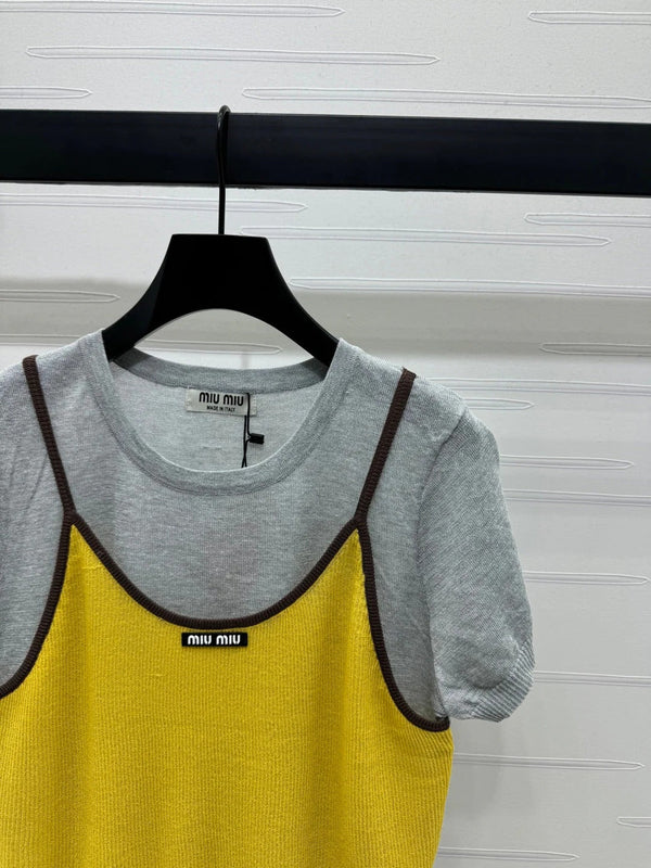 MIU 25S TOP IN MAGLIA 2 PEZZI CON SPALLINE 264132