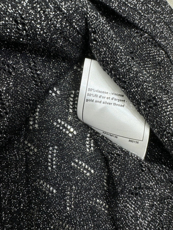 CHANEL CARDIGAN IN MAGLIA CON PAILLETTES A MANICHE CORTE 269407