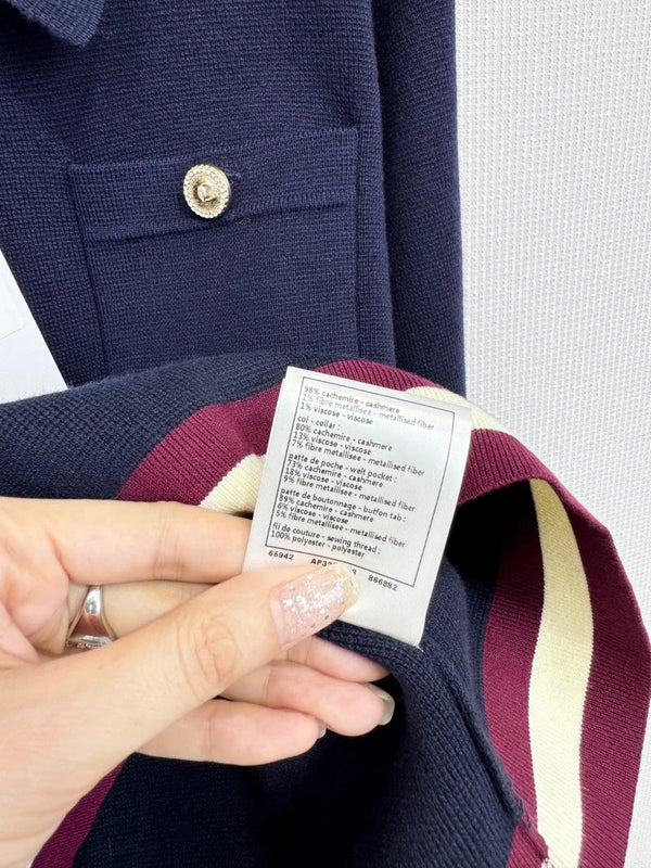 CHANEL 25S POLO EN MAILLE À MANCHES LONGUES 589