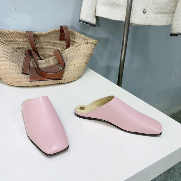 BORSA A MOLLA PIATTA IN PELLE DI AGNELLO ROSA PASTELLO