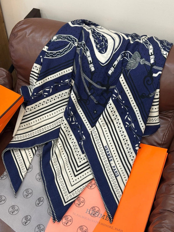 HERMES 25S SCARF 140 IN CASHMERE SILK 727315