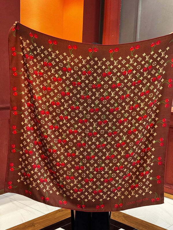 LV SCARF 140 CM IN WOOL MIX SILK 737265