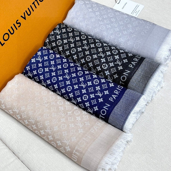 LV SCARF 120 CM IN WOOL MIX SILK 737300