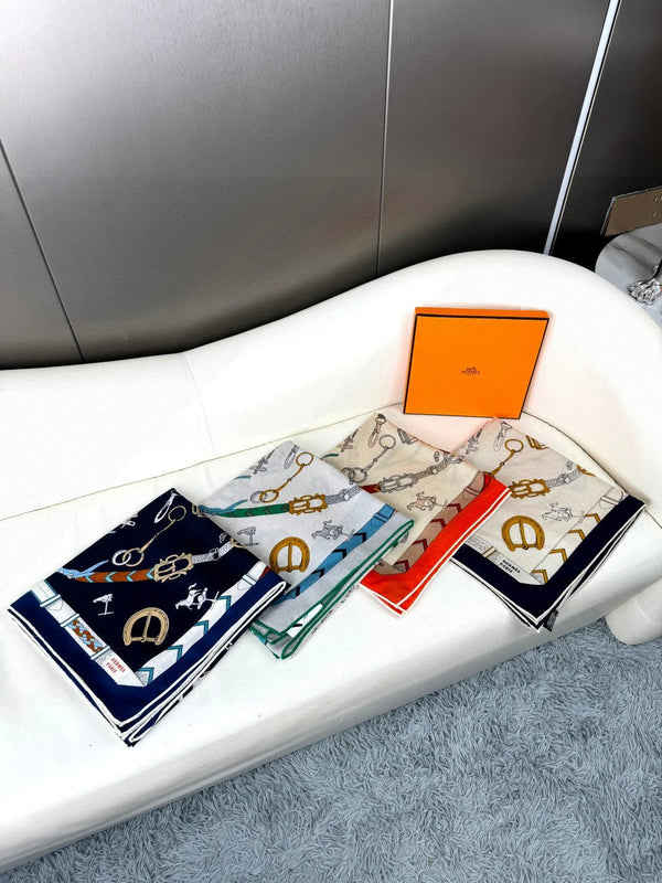 HERMES 25S SCARF 135 IN CASHMERE SILK 737308