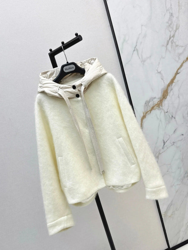 MAX MARA 25S HOODED KNIT JACKET 106
