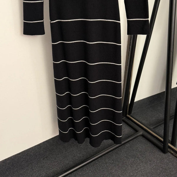 CHANEL 25S STRIPED KNIT SWEATER DRESS 335
