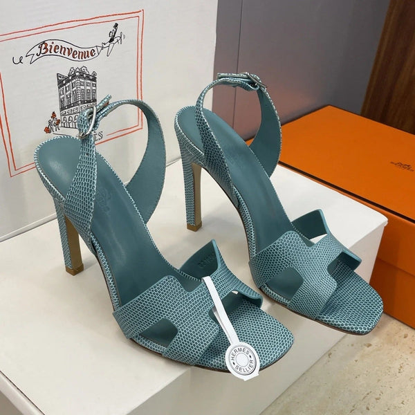 HM 26ss High Heel Sandals 105 Deep Teal Cowhide 607111