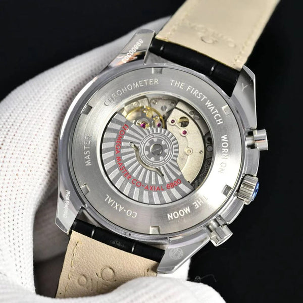 Omega Speedmaster Professional Moonwatch 42cm White Dial Khaki Leather Strap