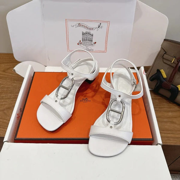 Sandales à talons hauts HM 26ss 50 Blanc Cuir véritable 638529