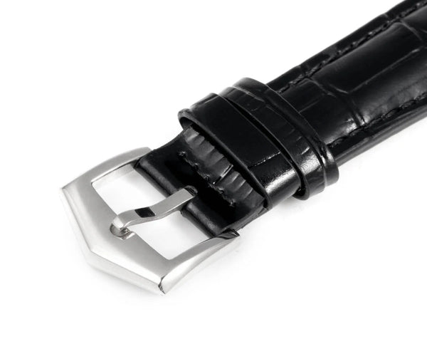 Patek Philippe Calatrava 37mm Black Dial Black Leather Strap