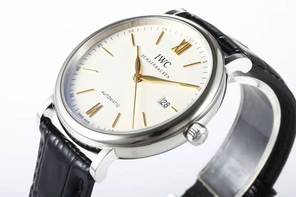 IWC Portofino 40 mm Cadran Crème Boîtier Acier Chiffres Or