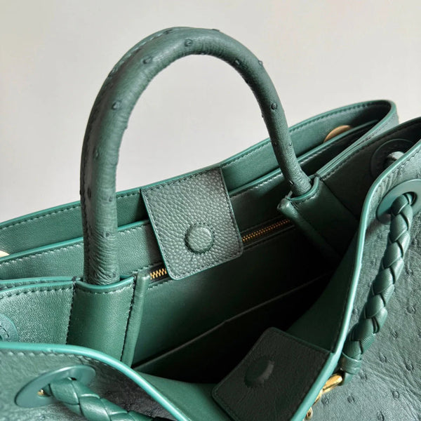 Bottega Veneta 2026 Sac Andiamo Cuir d'Autruche Vert Foncé