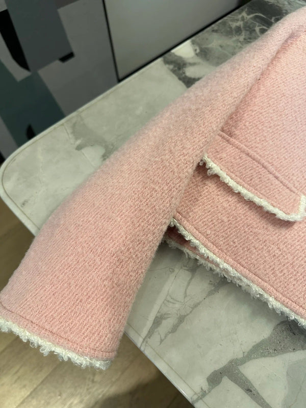 Chanel Veste 2026 Tweed de laine rose