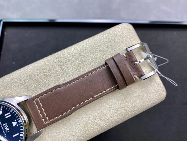 IWC Pilot 40mm Blue Dial Steel Case Brown Leather Strap