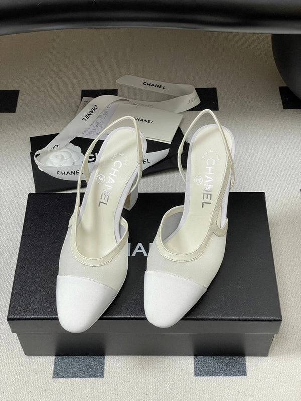 CC 26s Slingback 95 White Mesh Fabric Sheepskin 649441