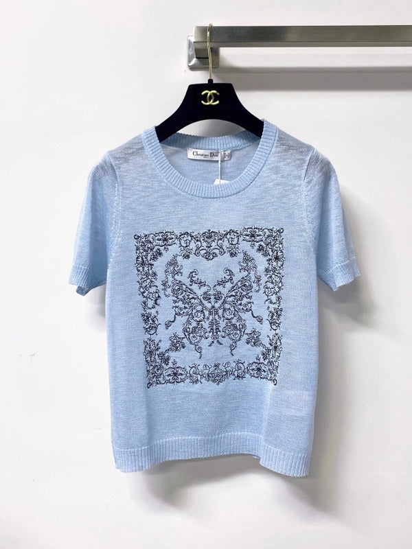CD 2026 Short-Sleeve Shirt Embroidered Arabesque Viscosa 487986
