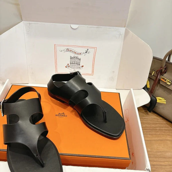 HM 26ss Thong Sandal Black Calfskin 638406