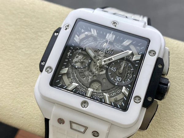 Hublot Square Bang Unico White Ceramic 42mm Watch