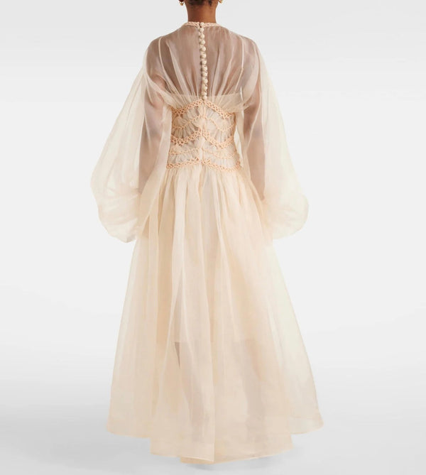ZIMMERMANN LONG-SLEEVE PUFF-SLEEVE DRESS 270474