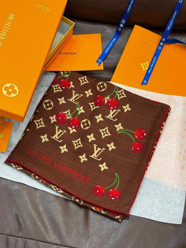 LV SCARF 140 CM IN WOOL MIX SILK 737265