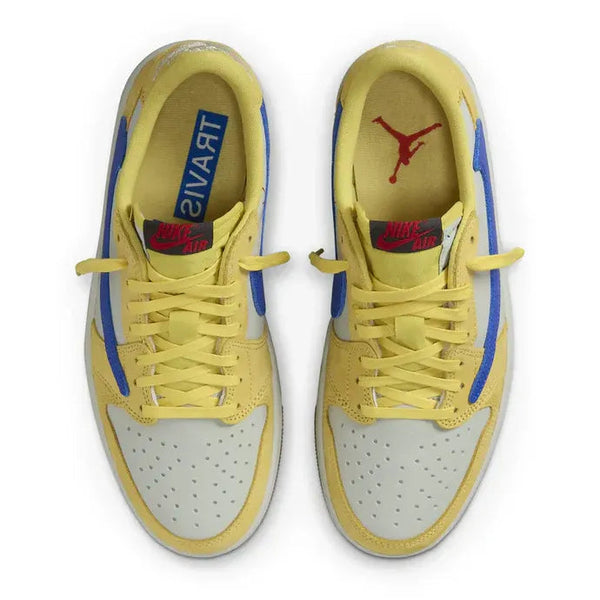 Travis Scott x Air Jordan 1 Retro Ivory Yellow Blue Leather