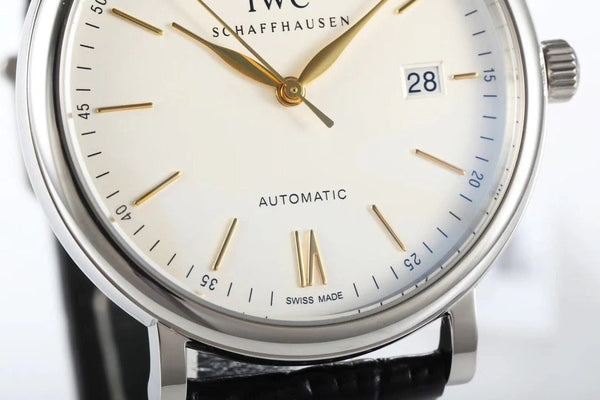 IWC Portofino 40 mm Cadran Crème Boîtier Acier Chiffres Or