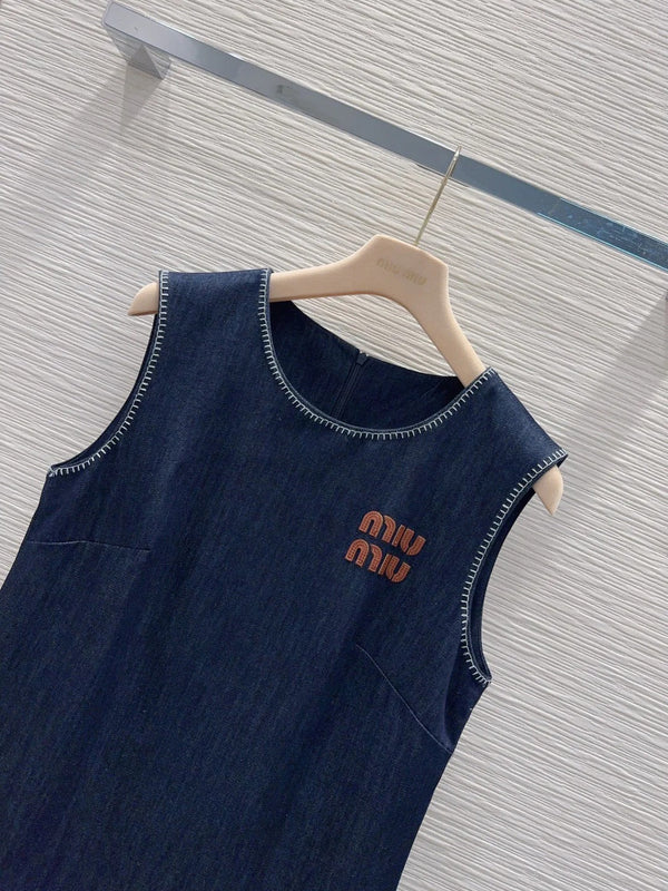 Robe Gilet Miumiu 2026 Coton Bleu