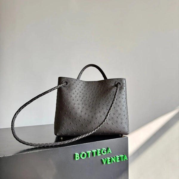 Bottega Veneta 2026 Sac Andiamo en cuir d'autruche marron foncé
