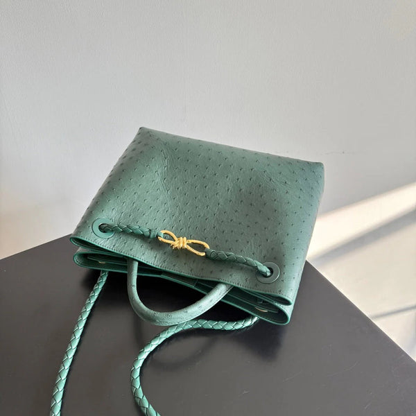 Bottega Veneta 2026 Sac Andiamo Cuir d'Autruche Vert Foncé