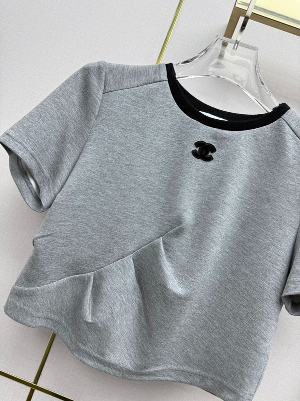 Ensemble jupe et T-shirt Chanel 2026 Coton gris 354770