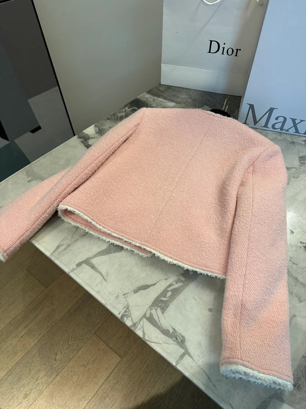 Chanel Veste 2026 Tweed de laine rose