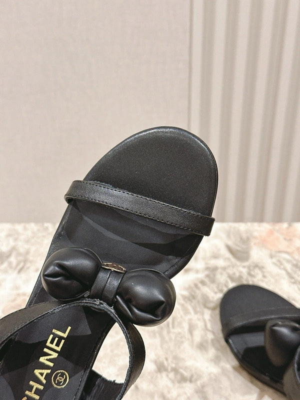 Sandales CC 26s à nœud en cuir de vachette noir 658471