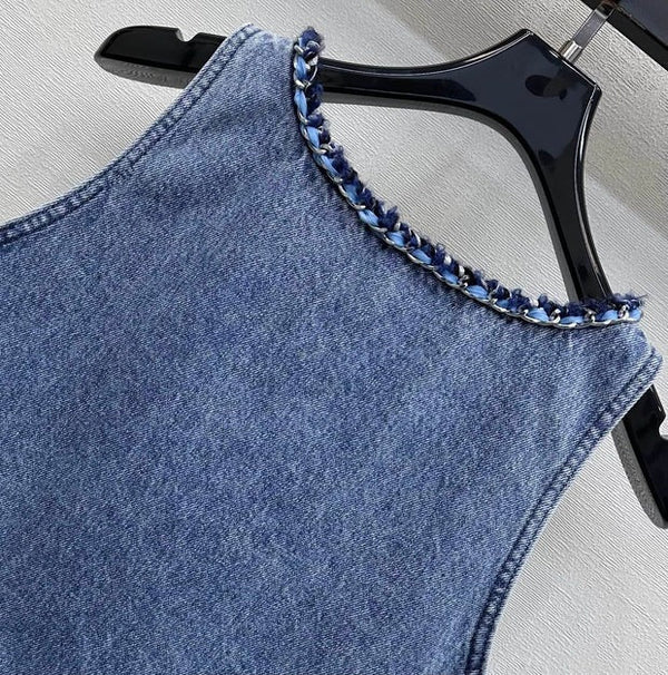Chanel 2026 Gilet en jean Coton bleu 356145