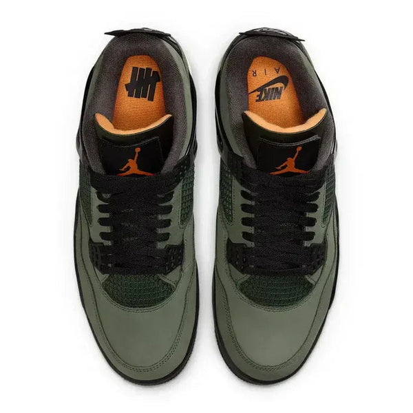 Undefeated x Air Jordan 4 Retro Vert Foncé Noir Daim